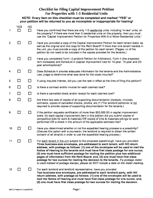 Capital Improvement Petition Checklist