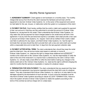 Monthly Hardware Rental Agreement