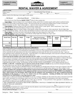 Equipment Rental Waiver Agreement