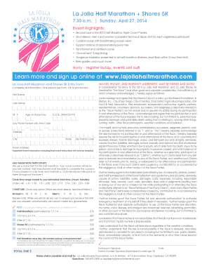 La Jolla Half Marathon Waiver Form