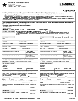Southern Star Credit Union Loan Application