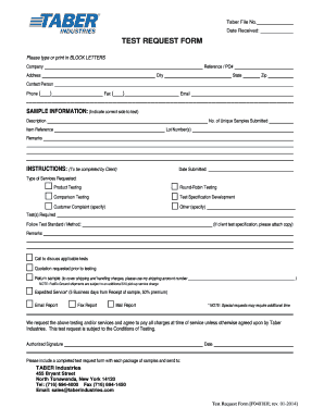 Test Request Form