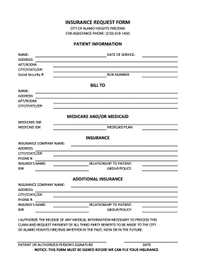 Insurance Request Form