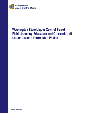 Washington Liquor License Information Packet