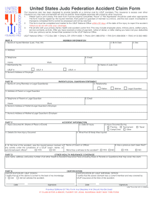 USJF Accident Claim Form