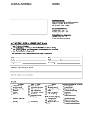 Kostenübernahmeantrag