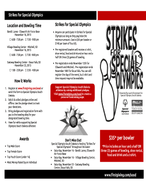 Strikes for Special Olympics Registration Form