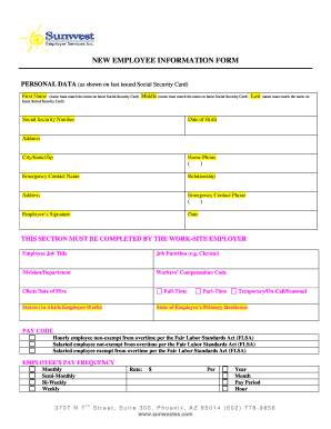 basic personal information form