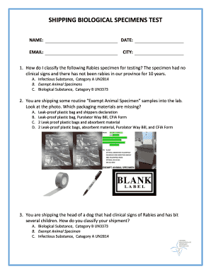 Shipping Biological Specimens Test