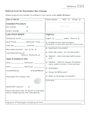 Referral form for Pacemaker Box Change - icidsalisburynhsuk - icid salisbury nhs