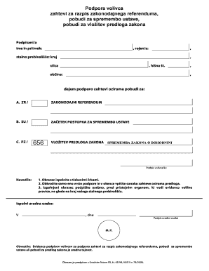 Slovenian Referendum Support Form