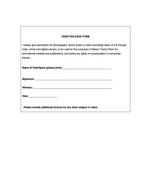 Video Release Form