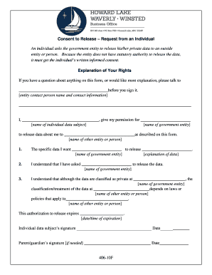Consent to Release Private Data