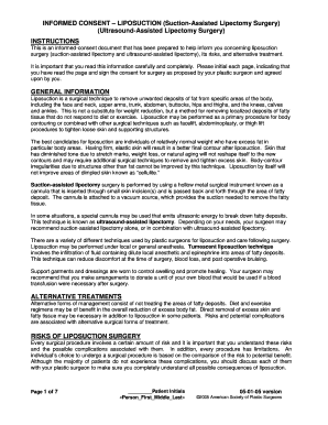 Informed Consent for Liposuction Surgery