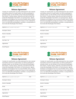 Centerville-Washington Park District Release Agreement