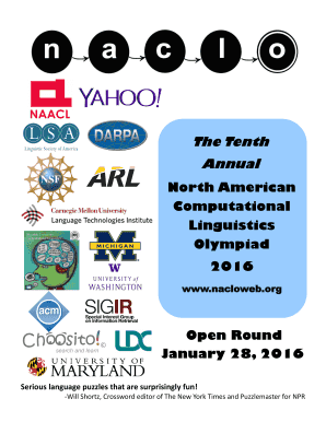 NACLO 2016 Open Round