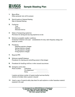 Safety program sample pdf - Blastingplanpdf sample information to include in seismic blasting safety plan - water usgs