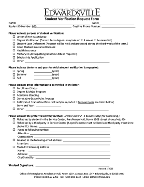 Student Verification Request Form