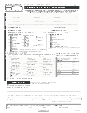Georgia State University Event Change Cancellation Form