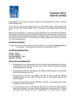 Tuolumne River Trip Planner