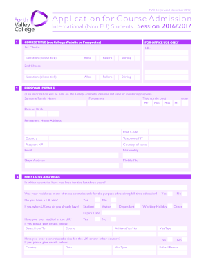 Forth Valley College Application Form
