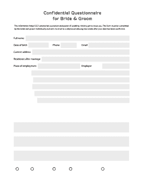 Christian Marriage Prep Form