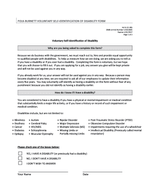 Voluntary Self-Identification of Disability Form