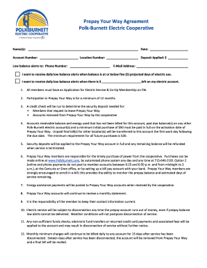 Prepay Your Way Agreement