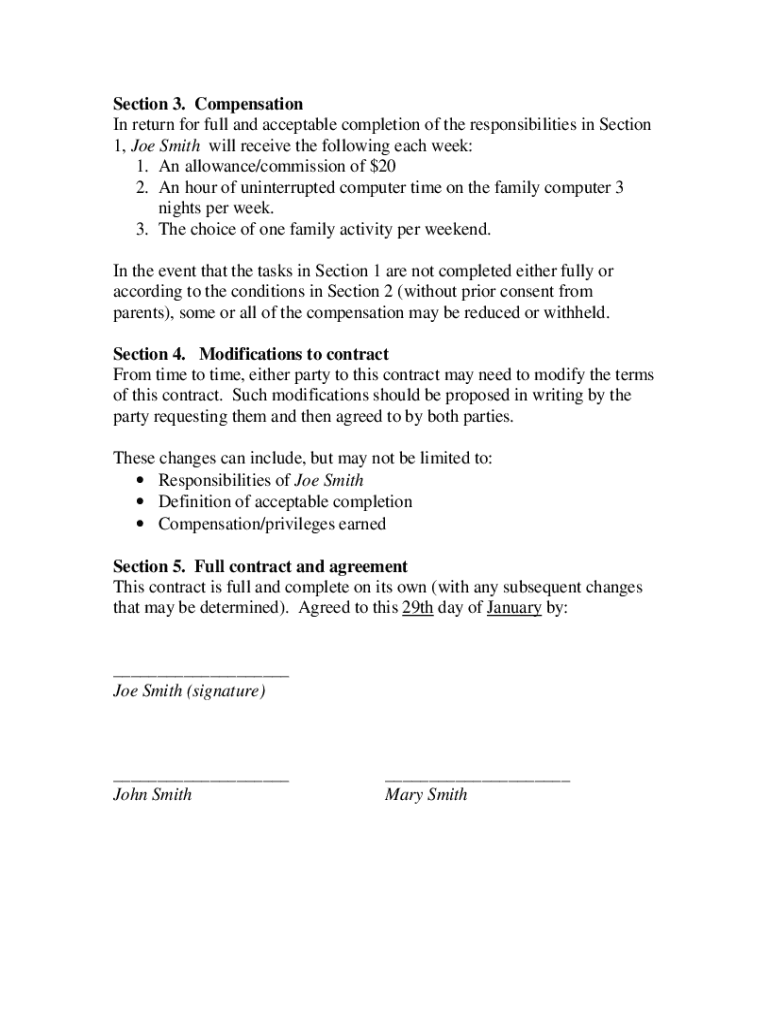 Chore Contract Pdf Fill Out Sign Online DocHub