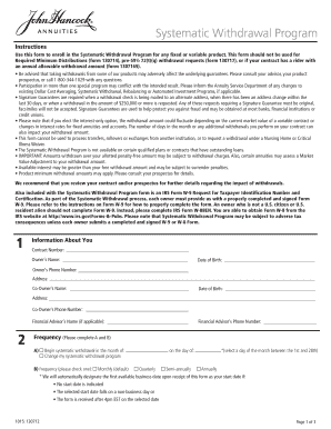 Systematic Withdrawal Program Form