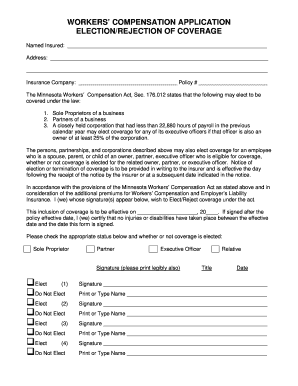 Minnesota Workers' Compensation Coverage Election Form