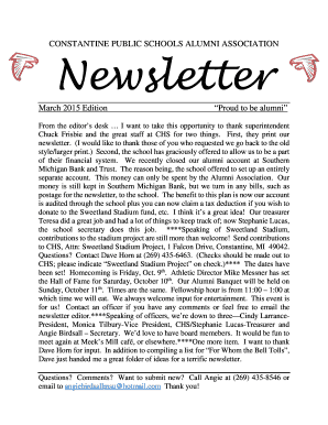 Christmas newsletter templates - CONSTANTINE PUBLIC SCHOOLS ALUMNI ASSOCIATION Newsletter - constps