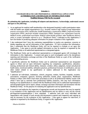 Colorado Healthcare Professional Credentials Application