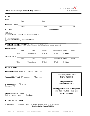 IIT Student Parking Permit Application