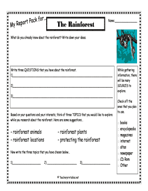 Rainforest Research Report Pack