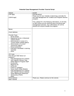Case Management Provider Application Form