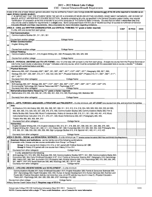 CSU General Education Certification Form