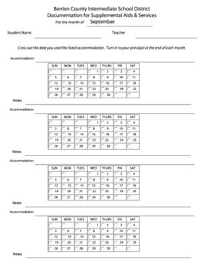 Supplemental Aids & Services Documentation