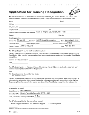 Wood Badge Training Recognition Application