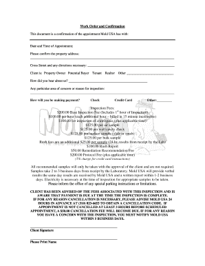 Work Order and Confirmation