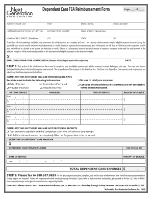 Dependent Care FSA Reimbursement Form