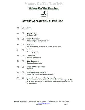 Notary Application Checklist