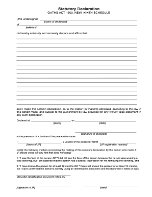 Statutory Declaration Form