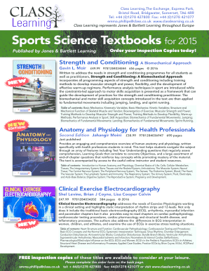 Sports Science Textbook Order Form