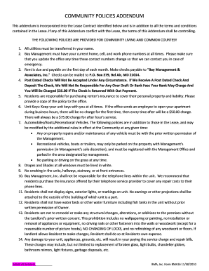 Community Policies Addendum