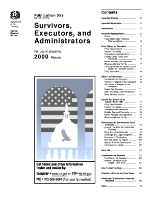 IRS Publication 559: Survivors, Executors, and Administrators Guide