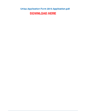 Unisa Application Form 2015