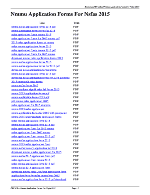 NSFAS Application Form 2015