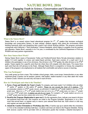 Nature Bowl 2016 Registration Form