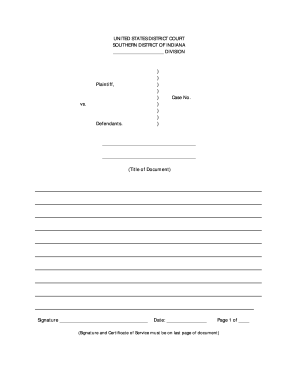 US Federal Court Legal Filing